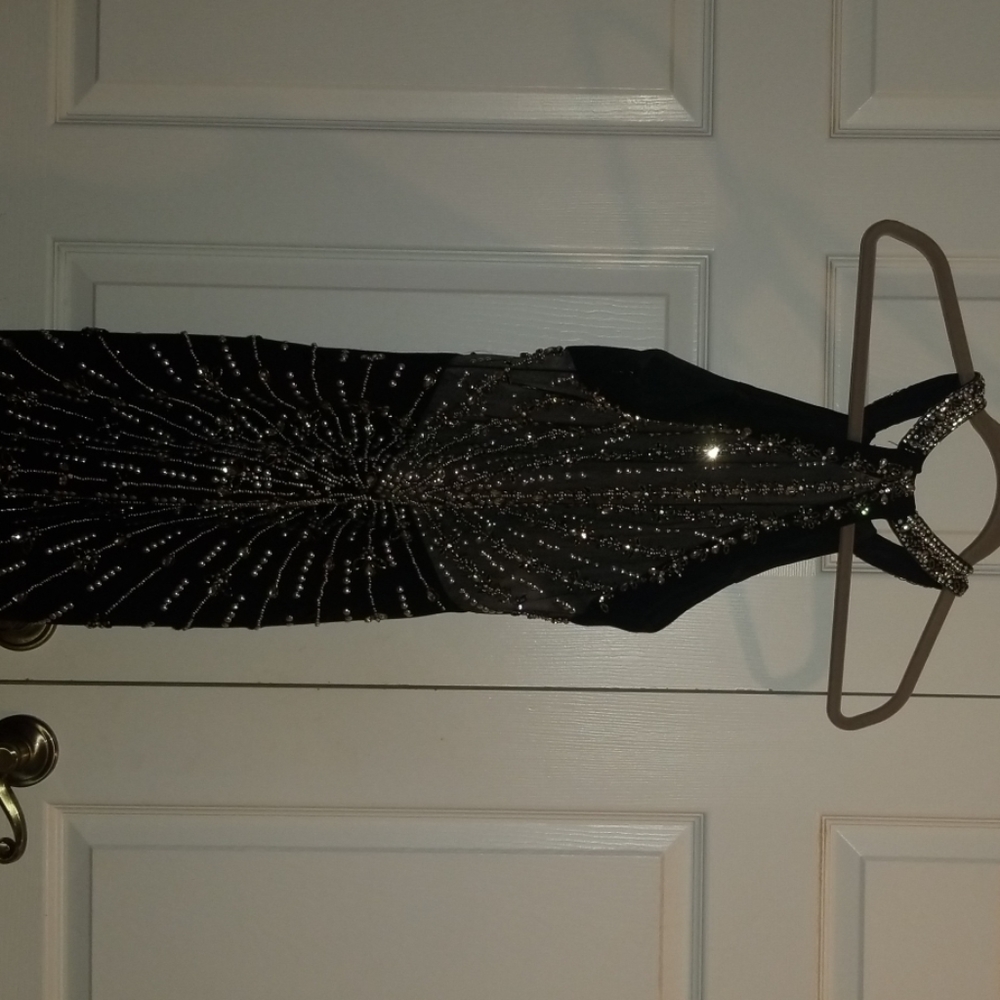 Long evening beaded dress